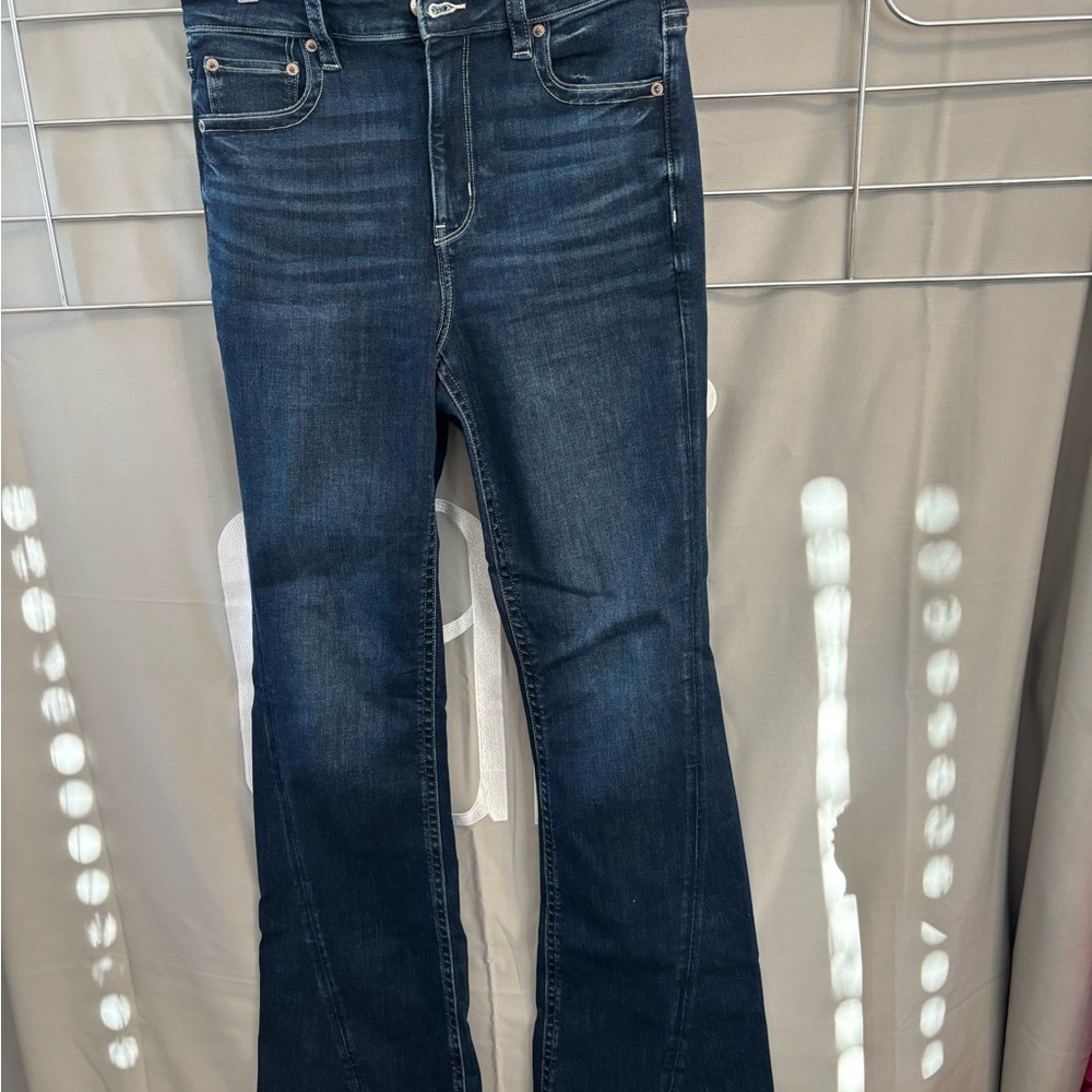 American Eagle Outfitters Dark Blue Flare Jeans, Long